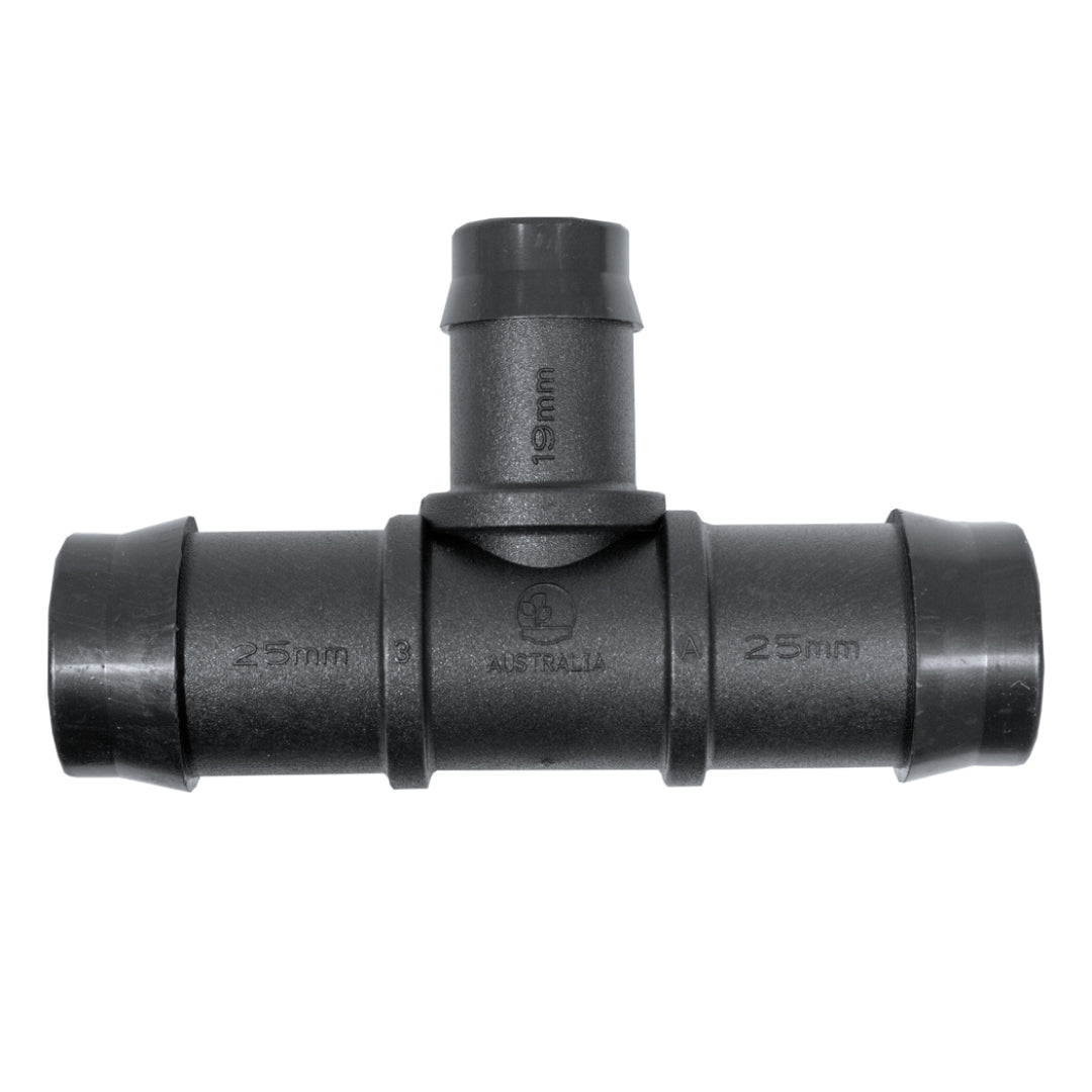 25mm/19mm Barb Reducer Tee Single