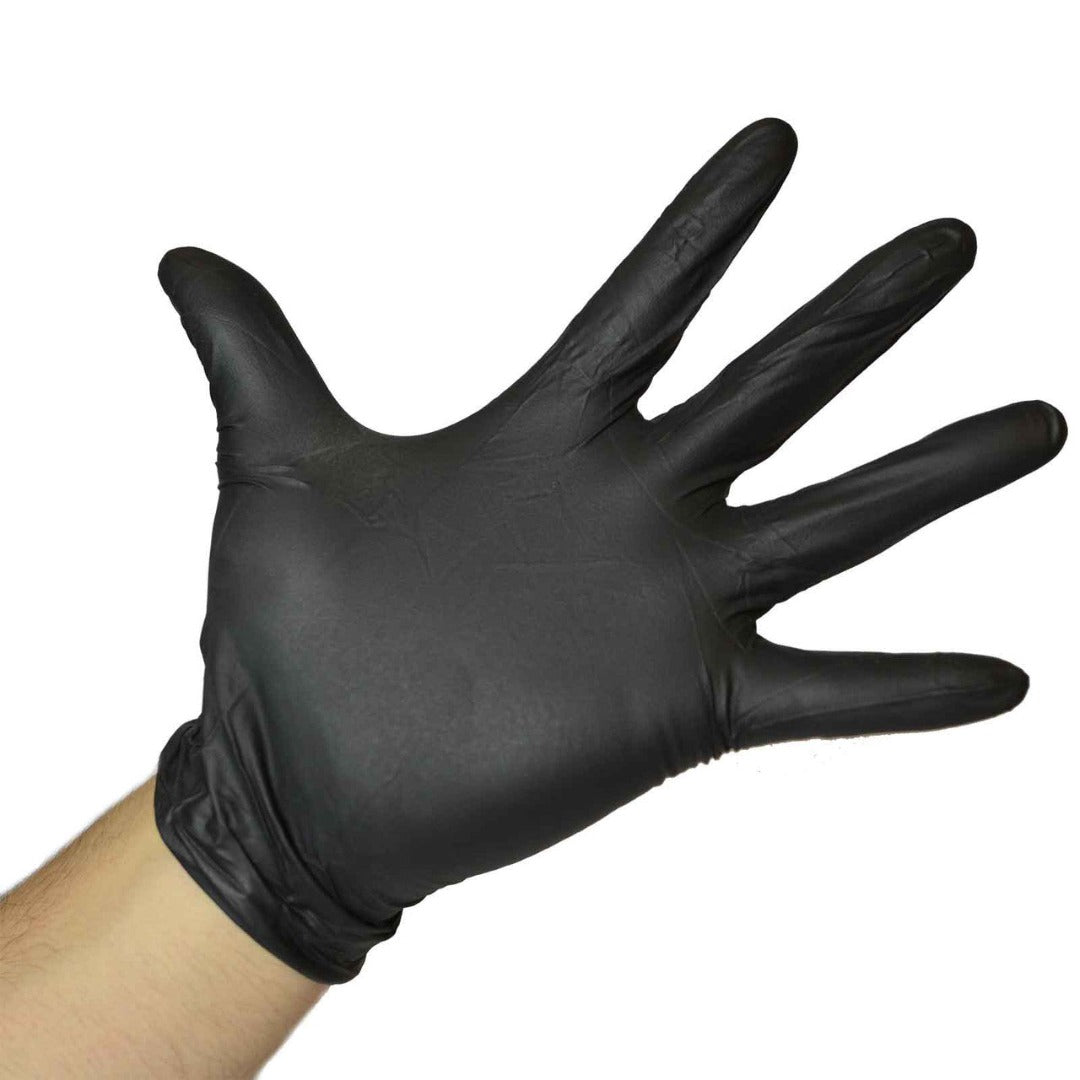 Prime Powder Free Black Nitrile Gloves Medium Go Green Hydro